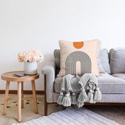 Soyut Tarzda Onedraw Çizimli Dijital Baskılı Dekoratif Raşel Kadife Yastık Kırlent Kılıfı Bonvagon