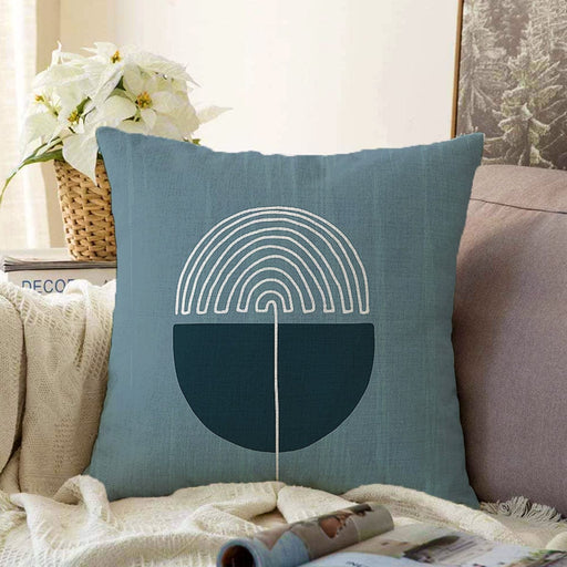 Soyut Tarzda Onedraw Çizimli Dijital Baskılı Dekoratif Raşel Kadife Yastık Kırlent Kılıfı Bonvagon