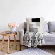 Soyut Tarzda Onedraw Çizimli Dijital Baskılı Dekoratif Raşel Kadife Yastık Kırlent Kılıfı Bonvagon