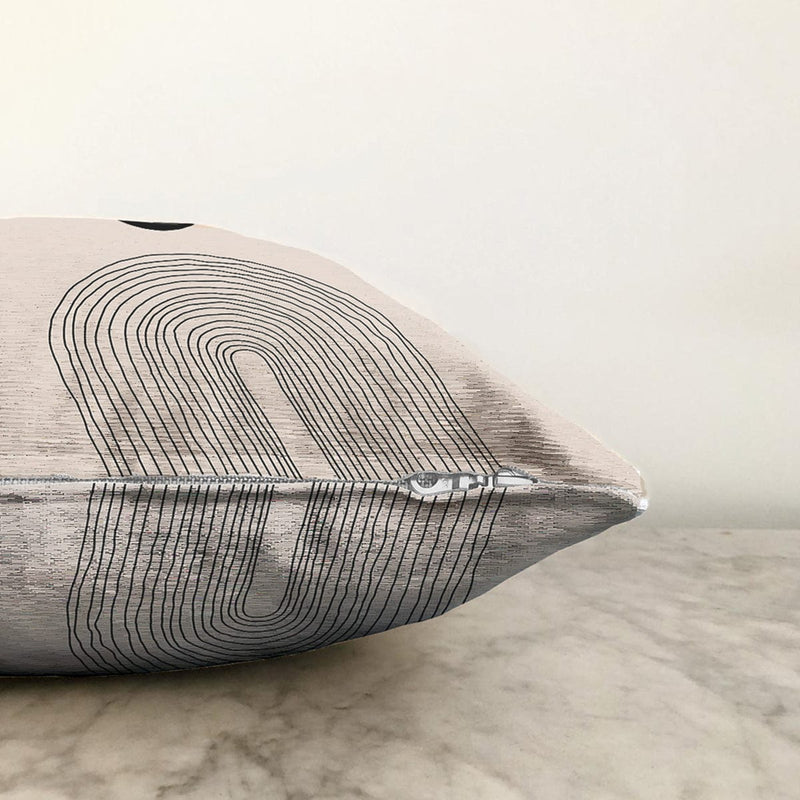 Soyut Tarzda Onedraw Çizimli Dijital Baskılı Dekoratif Raşel Kadife Yastık Kırlent Kılıfı Bonvagon