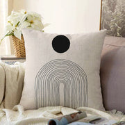 Soyut Tarzda Onedraw Çizimli Dijital Baskılı Dekoratif Raşel Kadife Yastık Kırlent Kılıfı Bonvagon