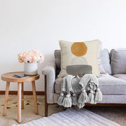 Soyut Tarzda Onedraw Çizimli Dijital Baskılı Dekoratif Raşel Kadife Yastık Kırlent Kılıfı Bonvagon