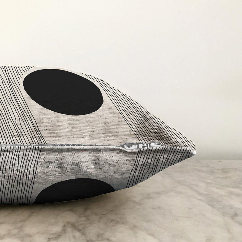 Soyut Tarzda Onedraw Çizimli Dijital Baskılı Dekoratif Raşel Kadife Yastık Kırlent Kılıfı Bonvagon