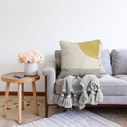 Soyut Tarzda Onedraw Çizimli Dijital Baskılı Modern Raşel Kadife Yastık Kırlent Kılıfı Bonvagon