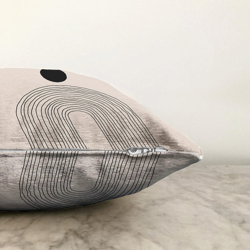 Soyut Tarzda Onedraw Çizimli Dijital Baskılı Modern Raşel Kadife Yastık Kırlent Kılıfı Bonvagon