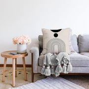 Soyut Tarzda Onedraw Çizimli Dijital Baskılı Modern Raşel Kadife Yastık Kırlent Kılıfı Bonvagon