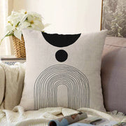 Soyut Tarzda Onedraw Çizimli Dijital Baskılı Modern Raşel Kadife Yastık Kırlent Kılıfı Bonvagon