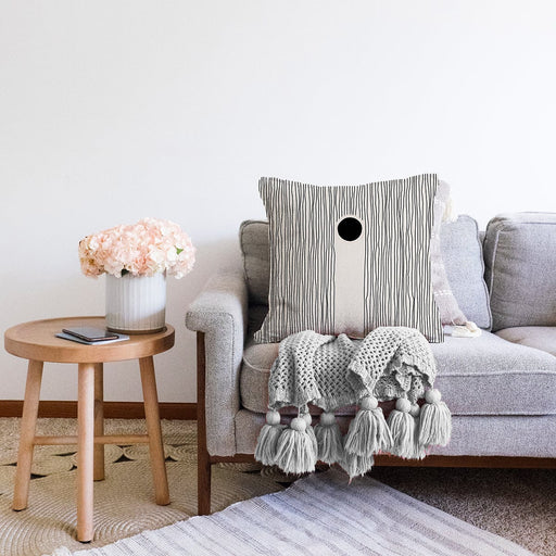 Soyut Tarzda Onedraw Çizimli Dijital Baskılı Modern Raşel Kadife Yastık Kırlent Kılıfı Bonvagon