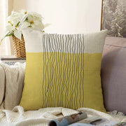 Soyut Tarzda Onedraw Çizimli Dijital Baskılı Modern Şönil Yastık Kırlent Kılıfı Bonvagon