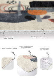 Soyut Tasarımlı Dijital Baskılı 2li Banyo Halısı Takımı Kaymaz Taban Yıkanabilir Bonvagon