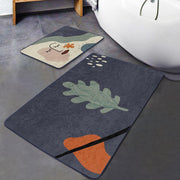 Soyut Tasarımlı Onedraw Motifli Dijital Baskılı 2li Banyo Halısı Takımı Kaymaz Taban Yıkanabilir Bonvagon