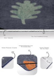 Soyut Tasarımlı Onedraw Motifli Dijital Baskılı 2li Banyo Halısı Takımı Kaymaz Taban Yıkanabilir Bonvagon