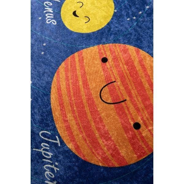 Space Yıkanabilir Antibakteriyel Çocuk Halısı, Kaymaz Taban, Yıkanabilir Bonvagon