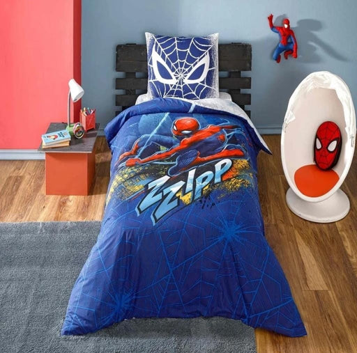 Spiderman Blue City Tek Kişilik Nevresim Takımı 160x220 %100 Pamuk 57 Tel Bonvagon
