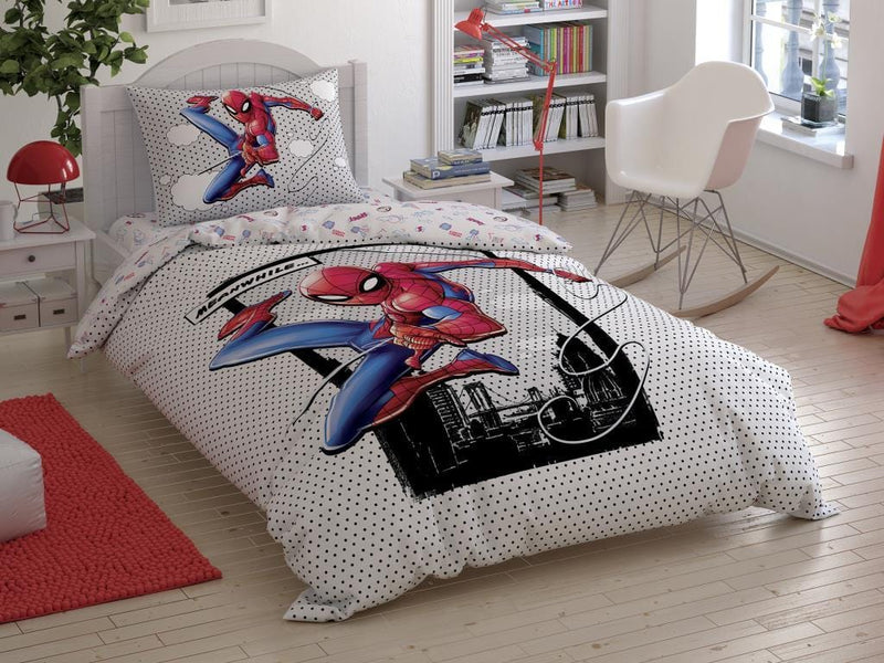 Spiderman Cloudy Tek Kişilik Nevresim Takımı 160x220 %100 Pamuk 57 Tel