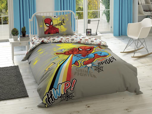 Spiderman Power Tek Kişilik Nevresim Takımı 160x220 %100 Pamuk 57 Tel