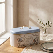 Spring Birds Oval Metal Ekmek Kutusu 7 Litre