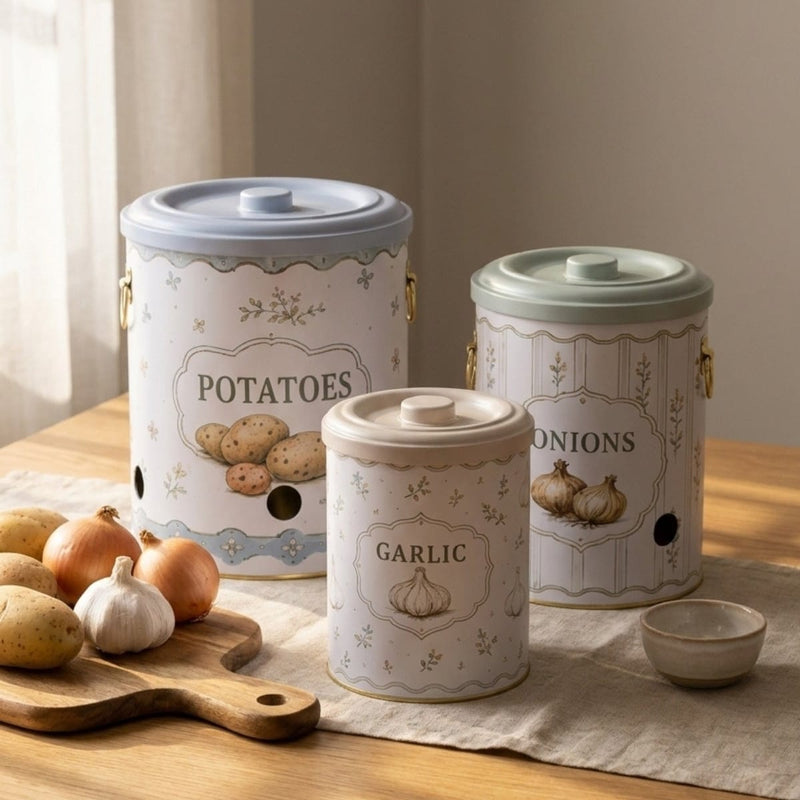 Spring Birds Patates Soğan Sarımsak Saklama Kabı Seti 3'lü