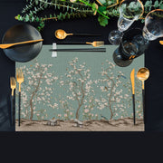 Spring Flowers 4'lü İnce Keten Kumaş Amerikan Servisi 50x35cm Bonvagon