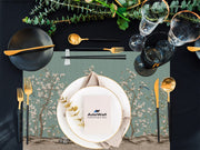 Spring Flowers 4'lü İnce Keten Kumaş Amerikan Servisi 50x35cm Bonvagon