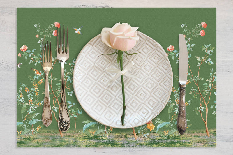 Spring Tree 4'lü İnce Keten Kumaş Amerikan Servisi 50x35cm Bonvagon