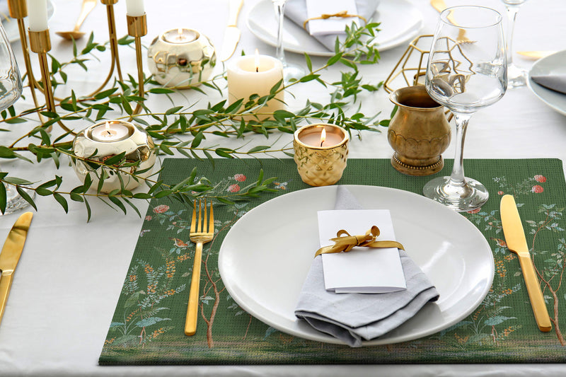 Spring Tree 4'lü İnce Keten Kumaş Amerikan Servisi 50x35cm Bonvagon