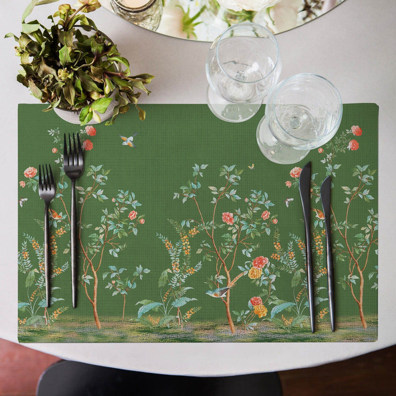 Spring Tree 4'lü İnce Keten Kumaş Amerikan Servisi 50x35cm Bonvagon