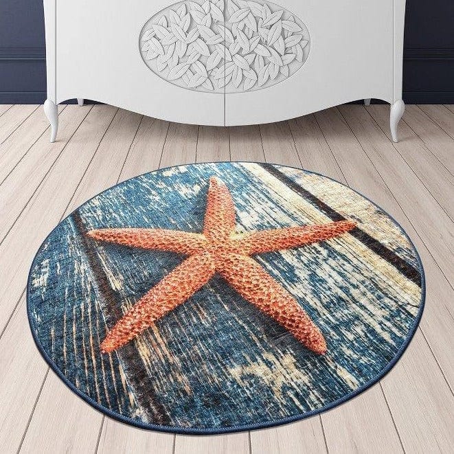 Stella Marina Dijital Baskılı Banyo Halısı, Kaymaz Taban, Yıkanabilir Bonvagon