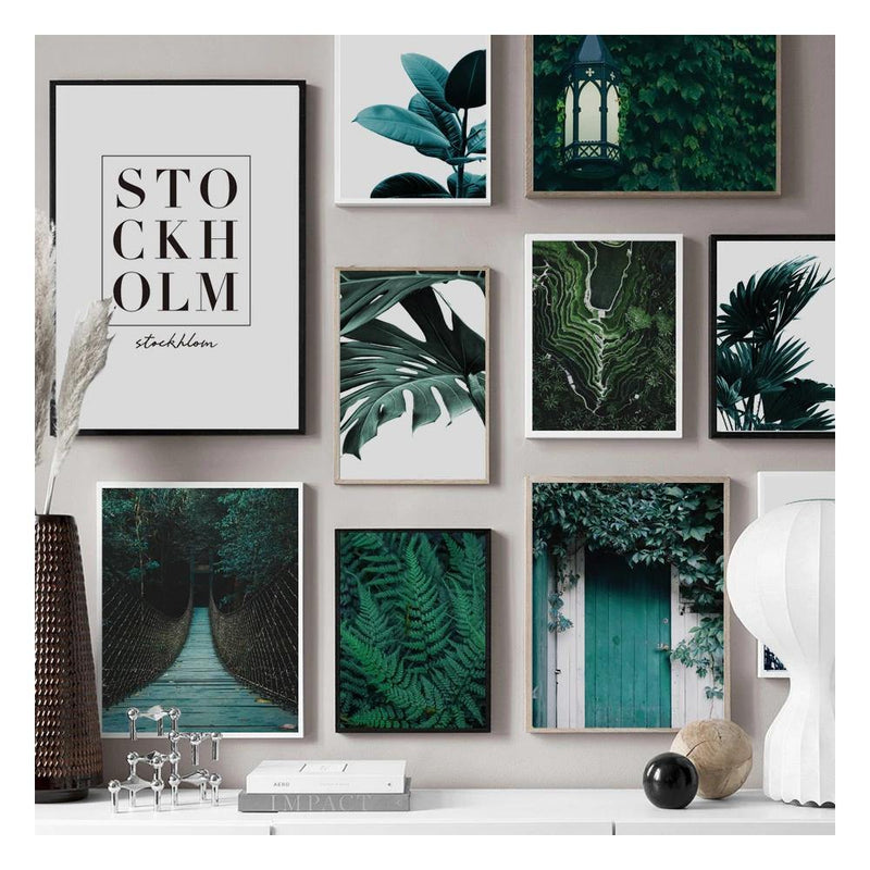 Stockholm 9 Parça Çerçeve Görünümlü Ahşap Tablo Seti Bonvagon