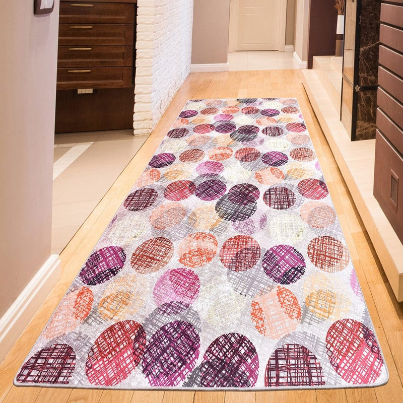 Strip Dijital Baskılı Halı, Kaymaz Taban, Yıkanabilir Bonvagon