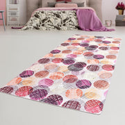 Strip Dijital Baskılı Yatak Odası Halısı, Kaymaz Taban, Yıkanabilir Bonvagon