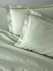 Stripe Elegant Adaçayı çift Kişilik Saten Nevresim Takımı Bonvagon