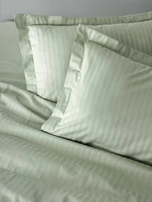 Stripe Elegant Adaçayı çift Kişilik Saten Nevresim Takımı Bonvagon