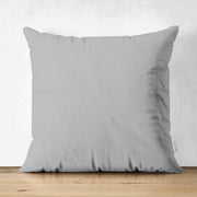Süet Kumaştan Çift Taraflı Açık Gri Yastık Kırlent Kılıfı 43x43cm