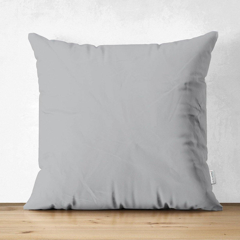 Süet Kumaştan Çift Taraflı Açık Gri Yastık Kırlent Kılıfı 43x43cm
