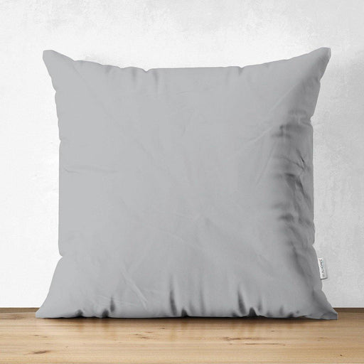Süet Kumaştan Çift Taraflı Açık Gri Yastık Kırlent Kılıfı 43x43cm