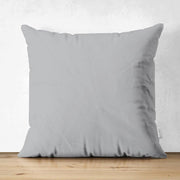 Süet Kumaştan Çift Taraflı Açık Gri Yastık Kırlent Kılıfı 43x43cm Bonvagon