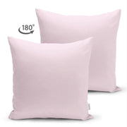 Süet Kumaştan Çift Taraflı Açık Pembe Yastık Kırlent Kılıfı 43x43cm Bonvagon