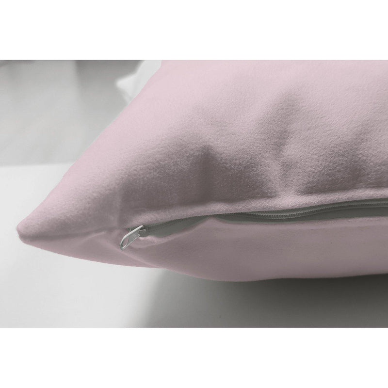 Süet Kumaştan Çift Taraflı Açık Pembe Yastık Kırlent Kılıfı 43x43cm Bonvagon