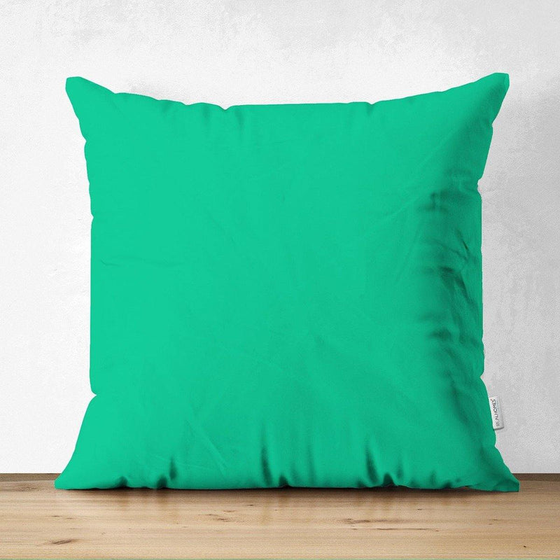 Süet Kumaştan Çift Taraflı Açık Yeşil Yastık Kırlent Kılıfı 43x43cm