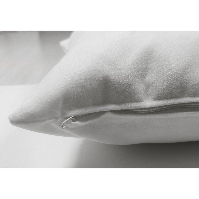 Süet Kumaştan Çift Taraflı Beyaz Yastık Kırlent Kılıfı 43x43cm Bonvagon