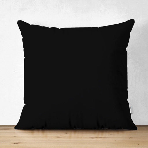 Süet Kumaştan Çift Taraflı Siyah Yastık Kırlent Kılıfı 43x43cm