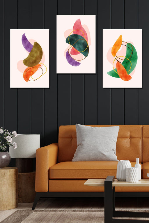 Suluboya 3lü Set Ahşap Tablo Seti Dijital Baskı Bonvagon