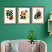 Suluboya Tarzında Ahşap Çerçeve Görünümlü (Uv) Baskı Ahşap Tablo Seti Bonvagon