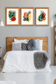 Suluboya Tarzında Ahşap Çerçeve Görünümlü (Uv) Baskı Ahşap Tablo Seti Bonvagon