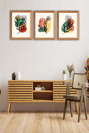 Suluboya Tarzında Ahşap Çerçeve Görünümlü (Uv) Baskı Ahşap Tablo Seti Bonvagon