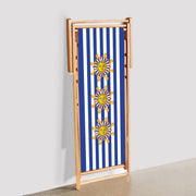 Sunny Stripe Katlanabilir Şezlong Katlanır Ahşap Lounge Chair