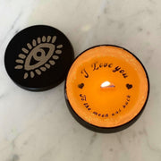 Sürpriz Mesajlı El Yapımı Mum "I Love You To the Moon and Back" Lavanta Kokulu Bonvagon