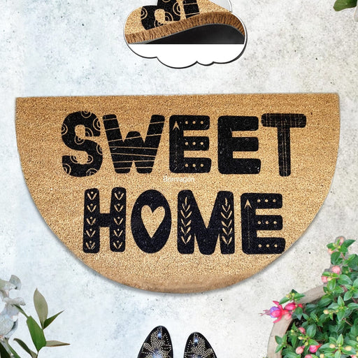 Sweet Home 45x75cm Doğal Koko Hindistan Cevizi Kapı Önü Paspas Nueve Bonvagon