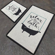 Take A Bath 2li Set Dijital Banyo Halısı, Kaymaz Taban, Yıkanabilir Bonvagon